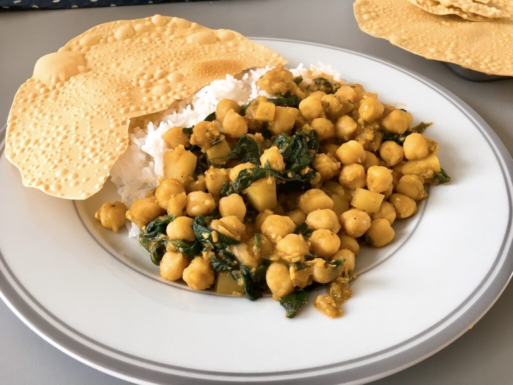 Easy Indian Chickpea Curry, Mild (Kadai Chhole)