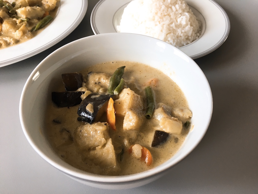 Thai Green Curry with Cod and Aubergine