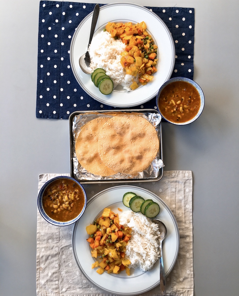 veggie indian dinner