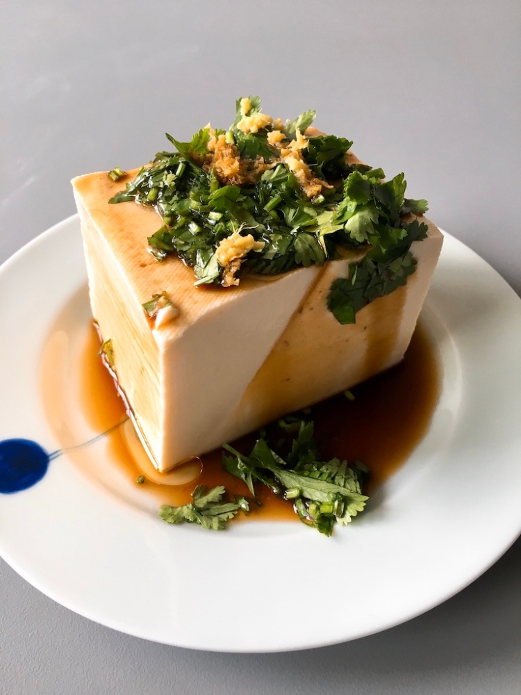 chilled tofu with coriander