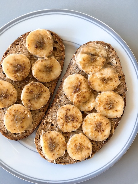 Peanut butter banana toast.