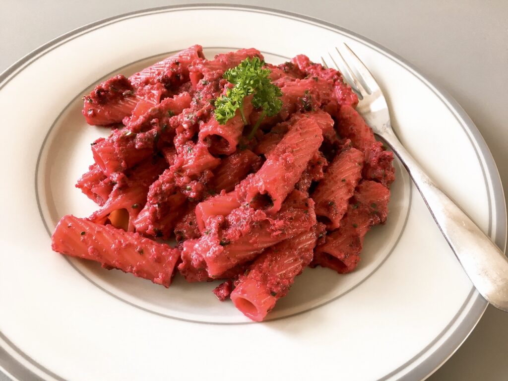 Hello Purple! Easy Creamy Beetroot Pasta with Mascarpone