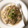 mushroom white sauce spaghetti