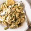 Brussels Sprout Lemony and Creamy Spaghetti