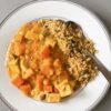 pumpkin tofu miso stew with couscous