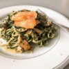 Smoked Salmon Spinach Spaghetti with Cashew Cream