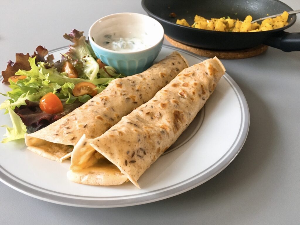 Indian Aloo Masala Kathi Roll