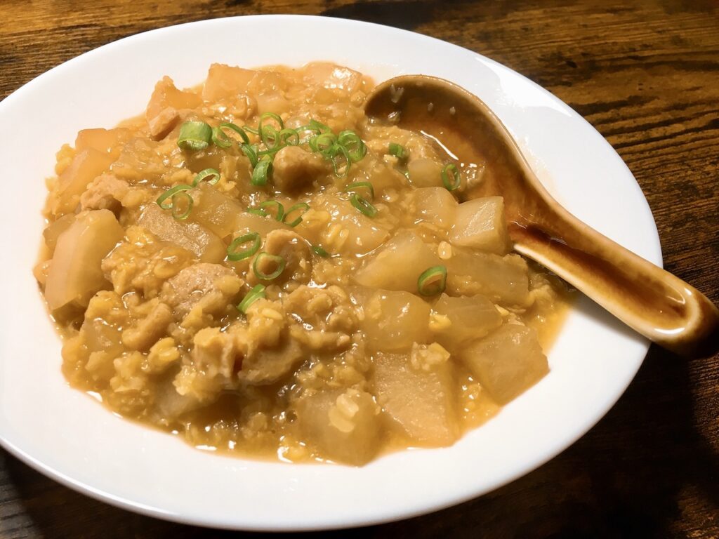 Japanese Vegetarian Daikon Soboro in 20 mins