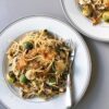 Bacon and Mushroom Spaghetti with French Mustard Lemony Cream Sauce