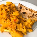 aloo gobi with homemade flatbread.