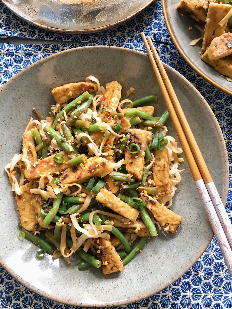 vegan chow mein like fried pork chop