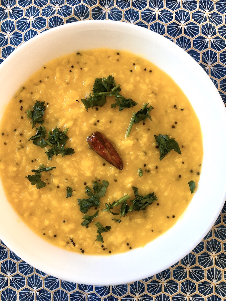 Super Easy Moong Dal with Garlic Tadka