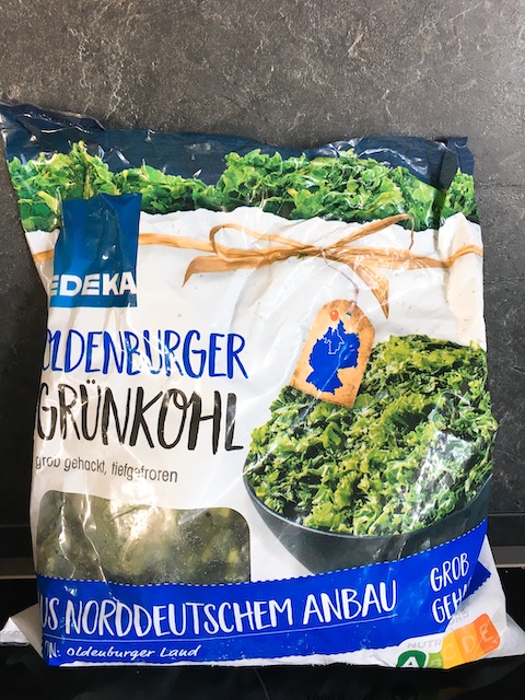 a bag of frozen kale.