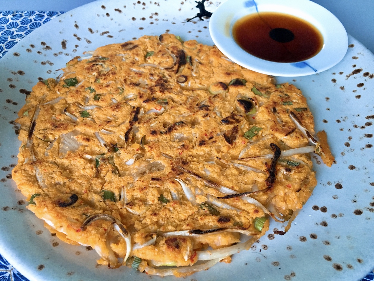 Korean Street Food Bindaetteok Kimchi Pancake