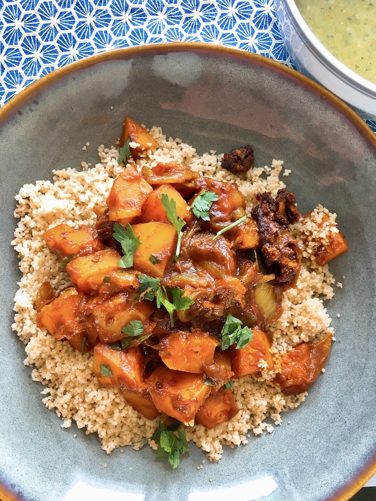 Butternut squash stew with couscous.