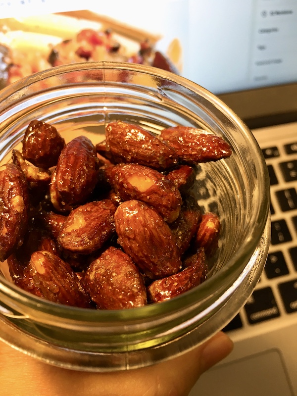 A jar of roasted honey almond.