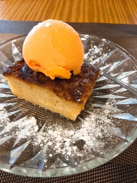 Arrosseria Boscà 29, dessert, orange cake and sorbet. 