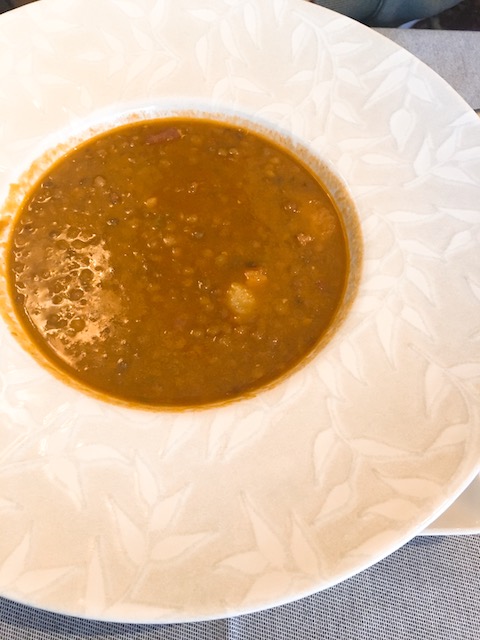 El encuentro starter, Pardina lentils soup.