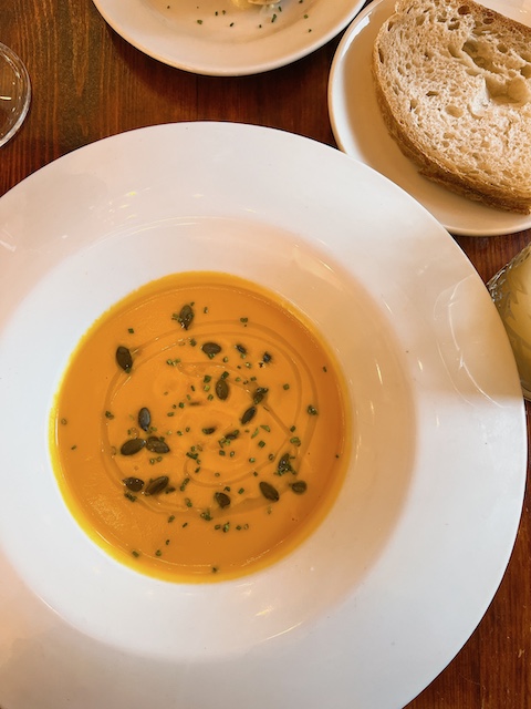 Caper and Cure carrot and coconut soup.