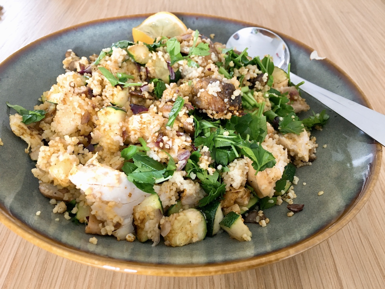 Speedy Couscous Recipe with Courgette and Chicken