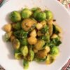 Sautéed Brussels sprouts and mini scallop with butter soy sauce in 10 mins.