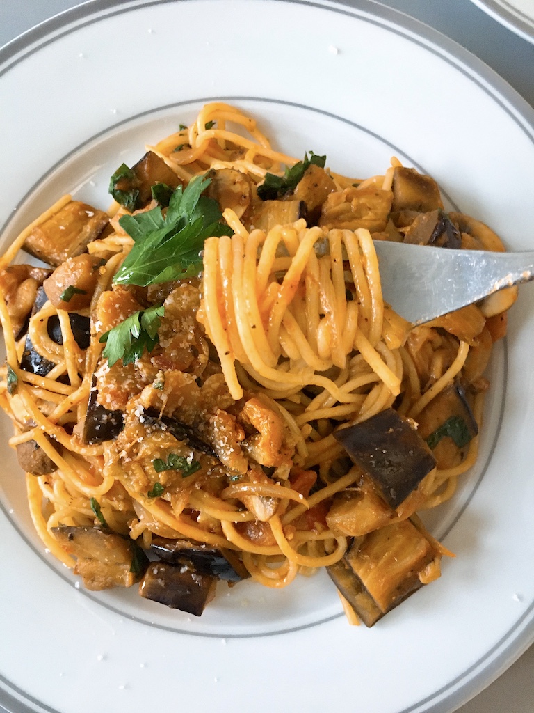 Sicilian pasta alla norma.