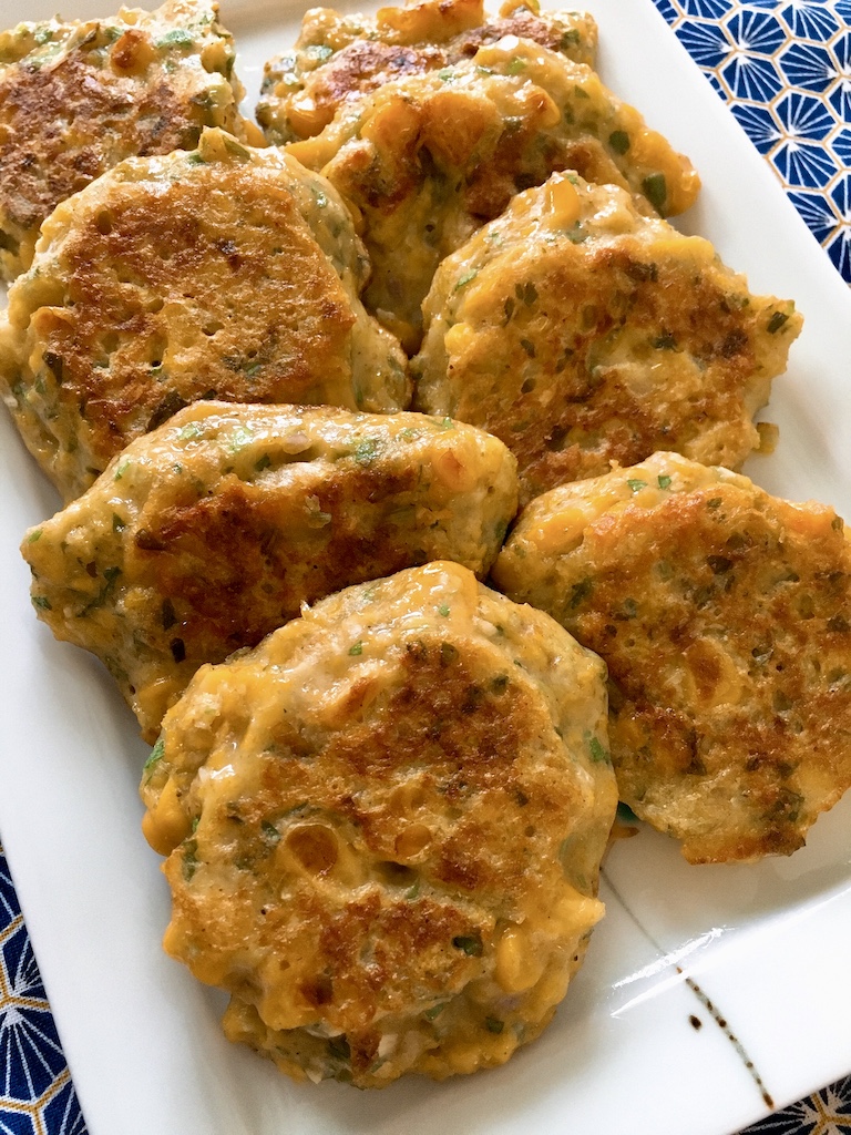 Indonesian corn fritter, bakwan jagung.