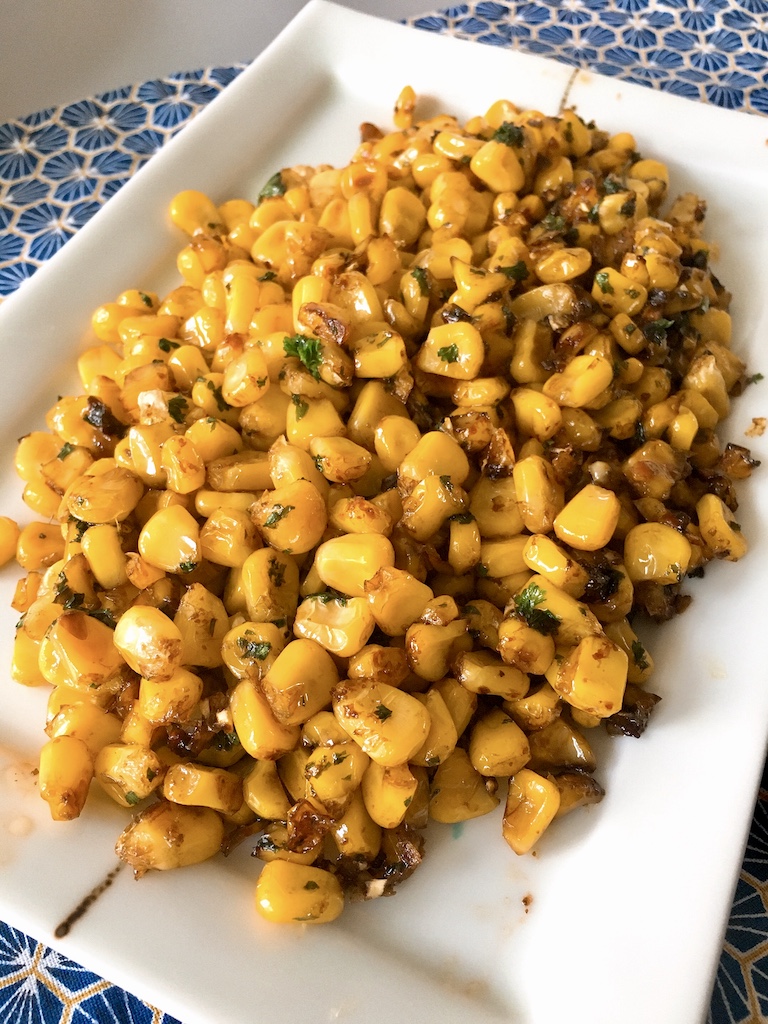 Sauté corn with buttery soy sauce.