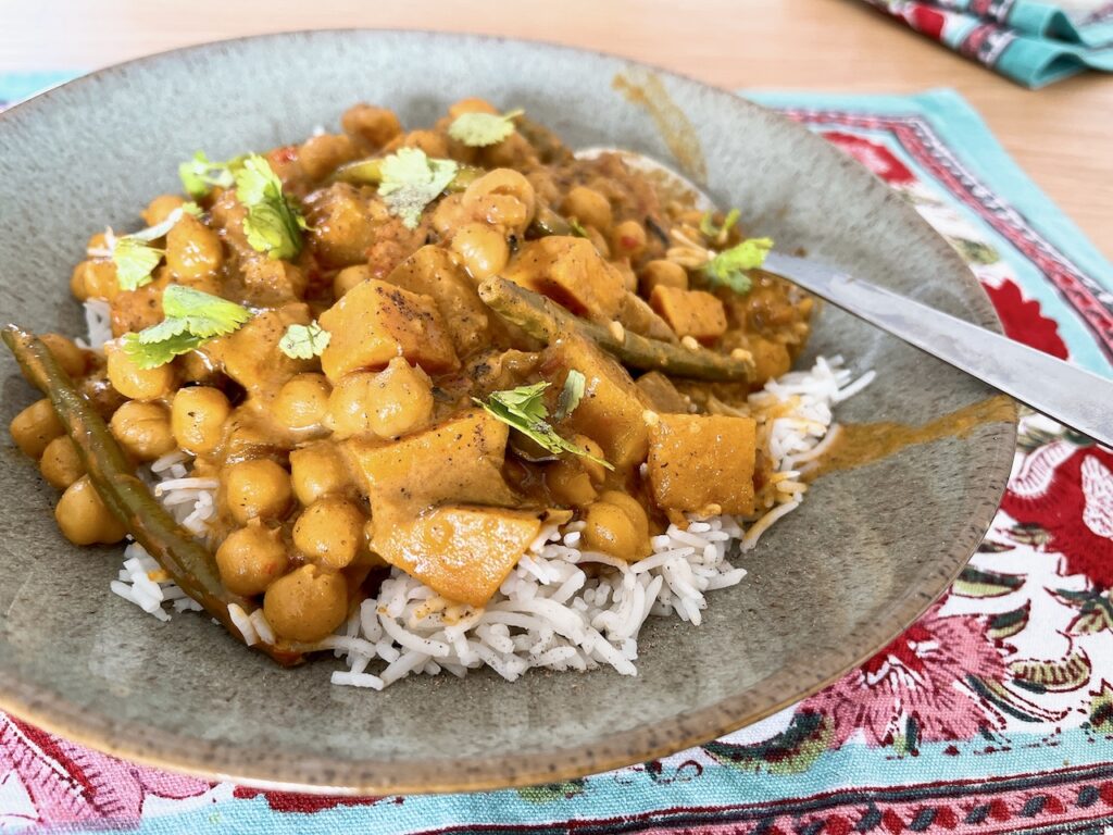 The Happy Pear Chickpea Curry (Steps-Cut Chana Masala)