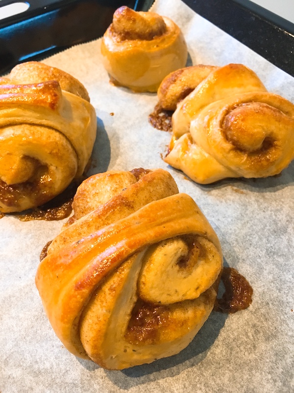 Cinnamon and cardamom roll with less sugar and easy shaping.