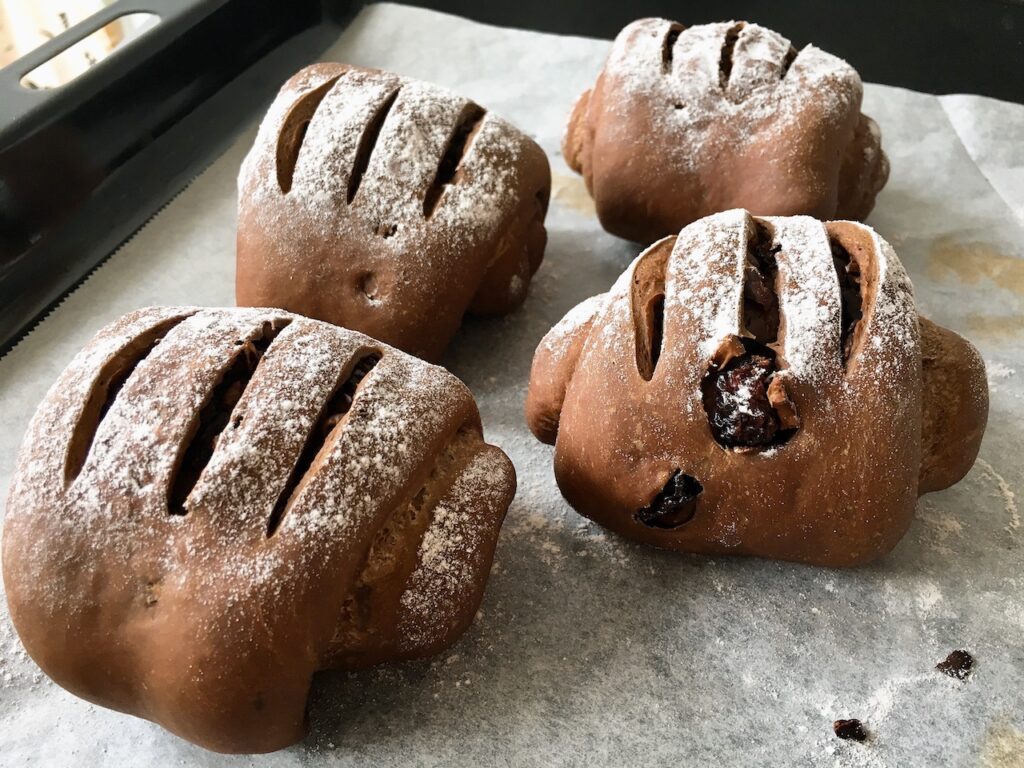 Milky chocolate rolls.