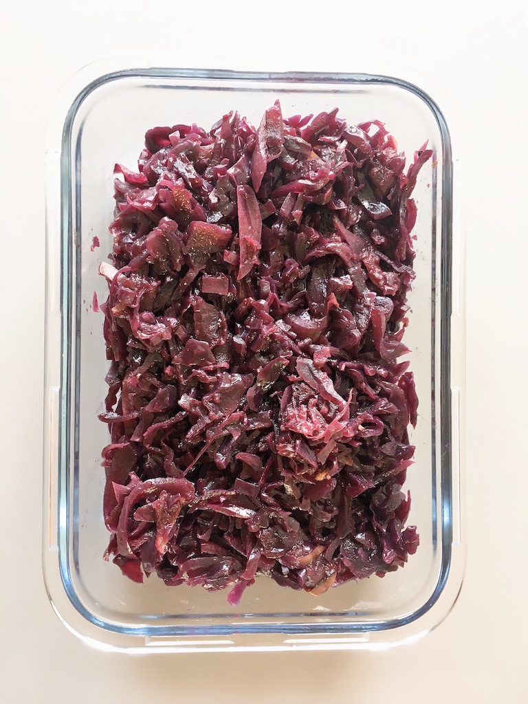 German red cabbage made with apple and onion.