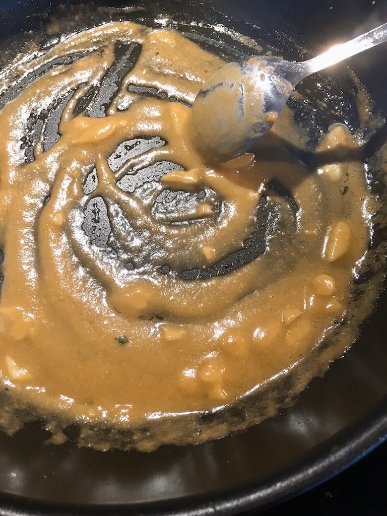 Making of Japanese miso honey sauce.