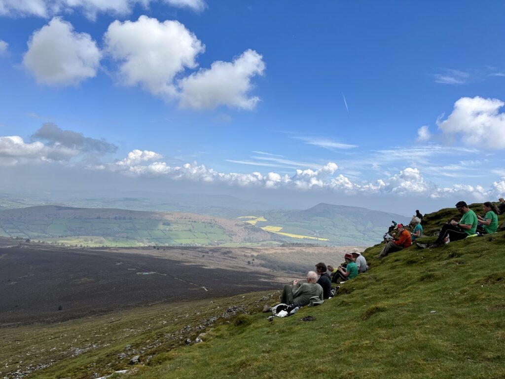 Wales hiking in Abergavenny. This is Sugar Loaf summit. 