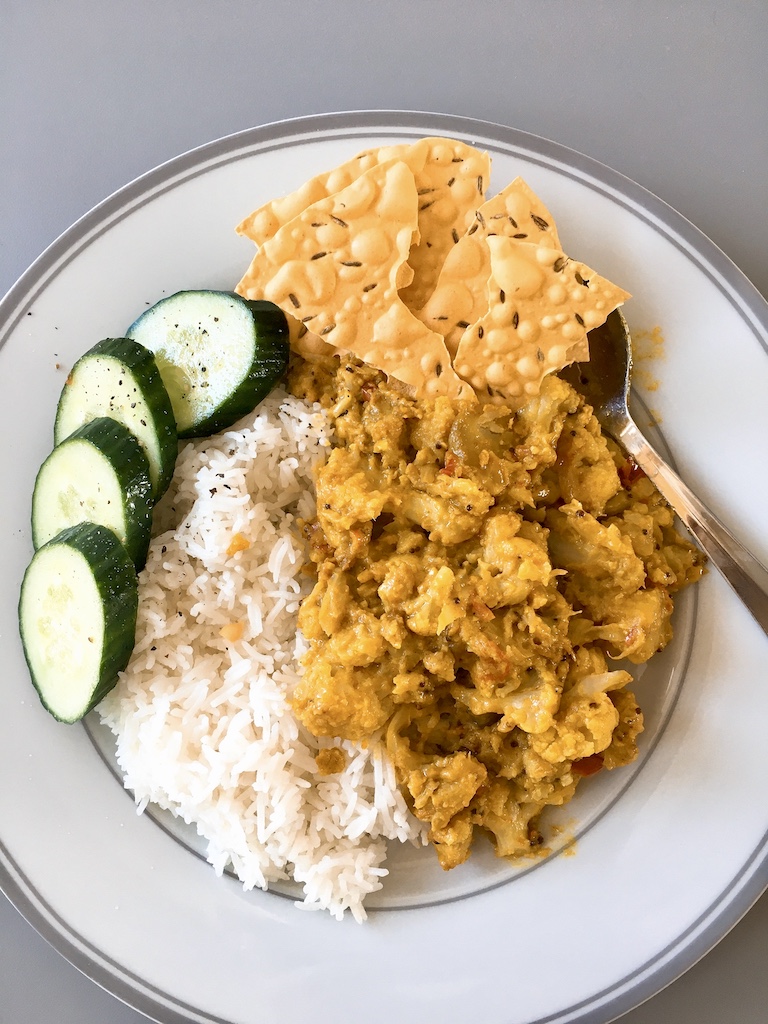 Creamy aloo gobi curry.