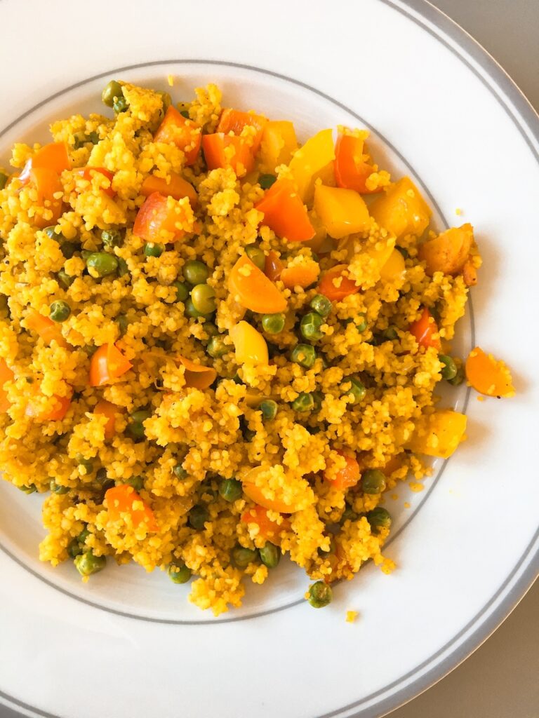 Vegetarian spiced couscous.