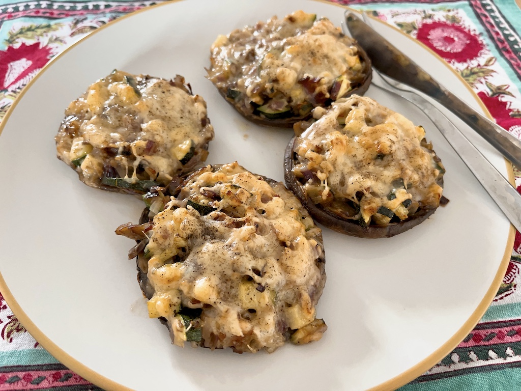 Simply Stuffed Cheesy Portobello Mushrooms (Vegetarian)