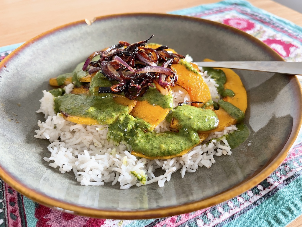 Butternut Squash Cafreal Curry with Caramelised Onions