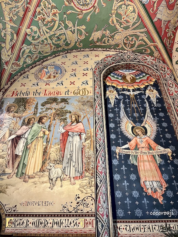 The murals in the St. Andrew Chapel in the Gloucester Cathedral.