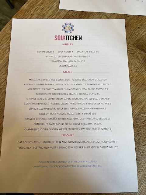 Soukitchen menu