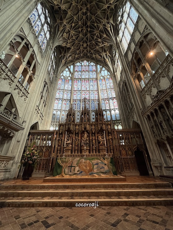 A tennis-court-sized window in the Gloucester Cathedral.