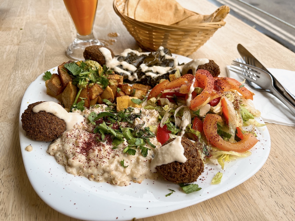 Mezze plate from the Baba Ganoush Kitchen in Bristol