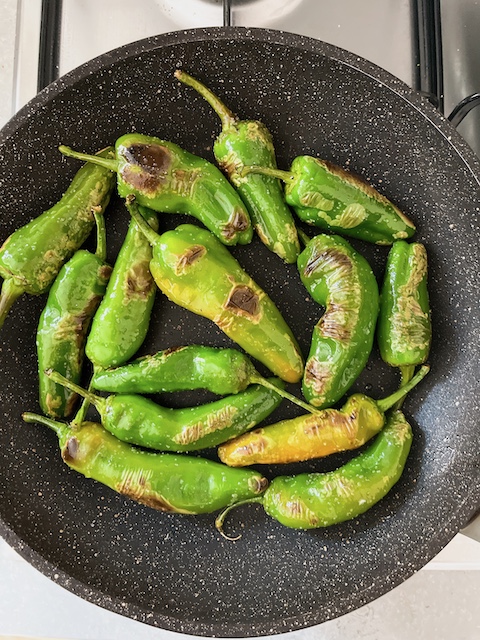 Pan-fry Padrón pepper.