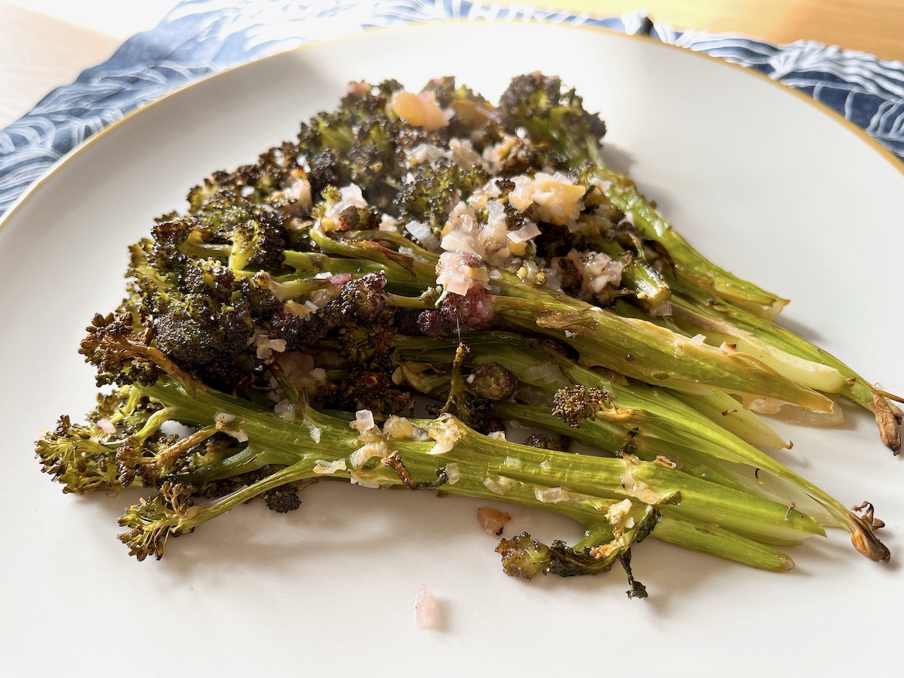 roasted purple sprouting broccoli