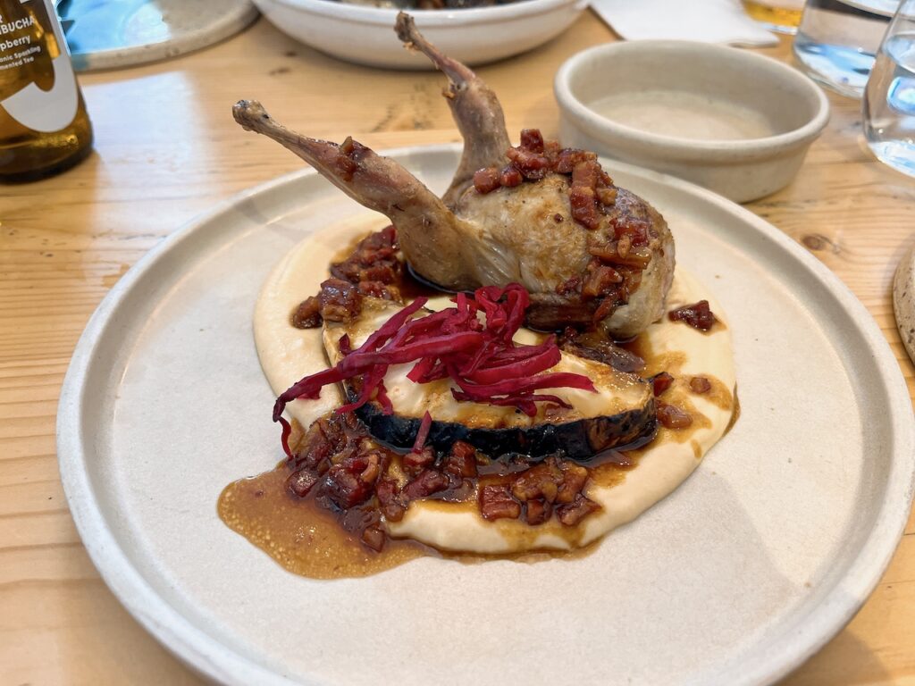 Roasted quail from the Bank restaurant in Bristol.