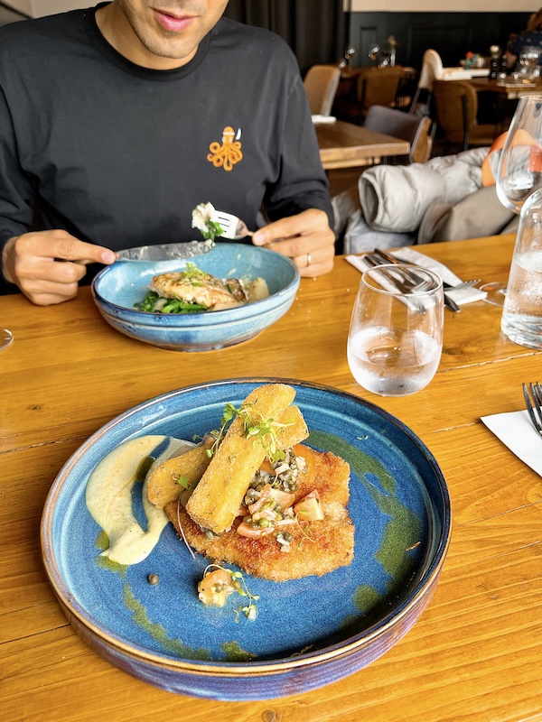 White Truffle set lunch: truffle chicken milanese.