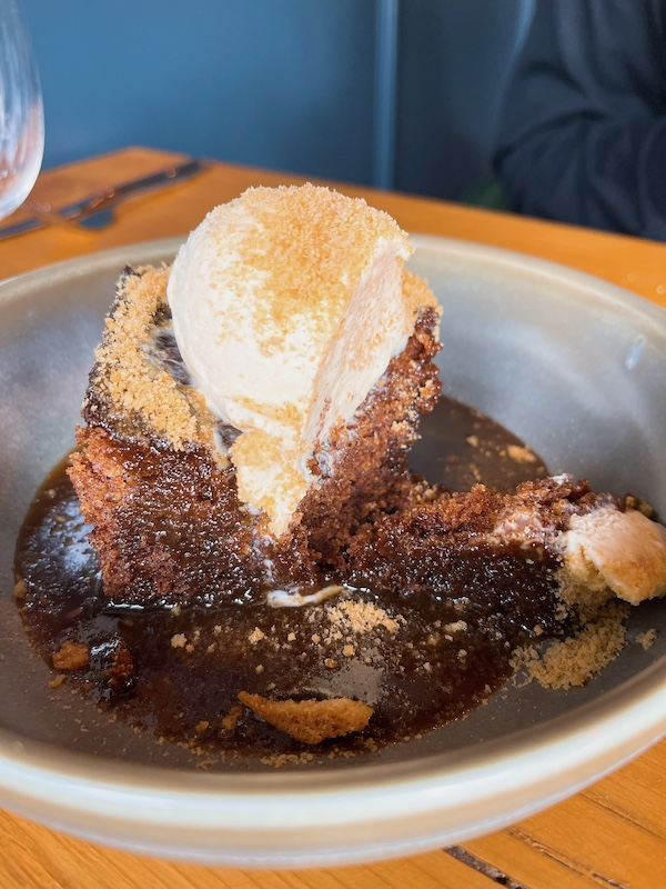 White Truffle set lunch: sticky toffee pudding.