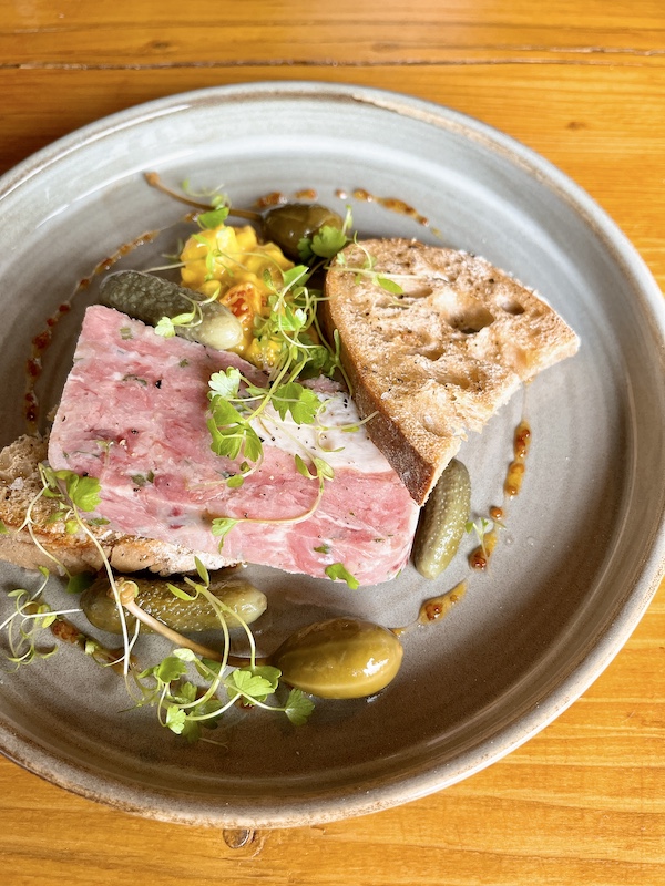 White Truffle set lunch: chicken and ham terrine.