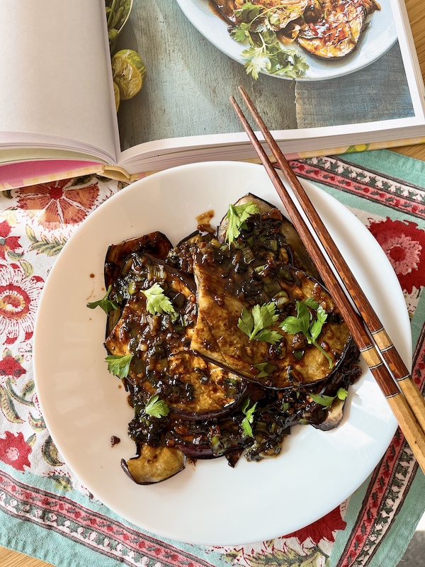 An aubergine recipe with black bean sauce.