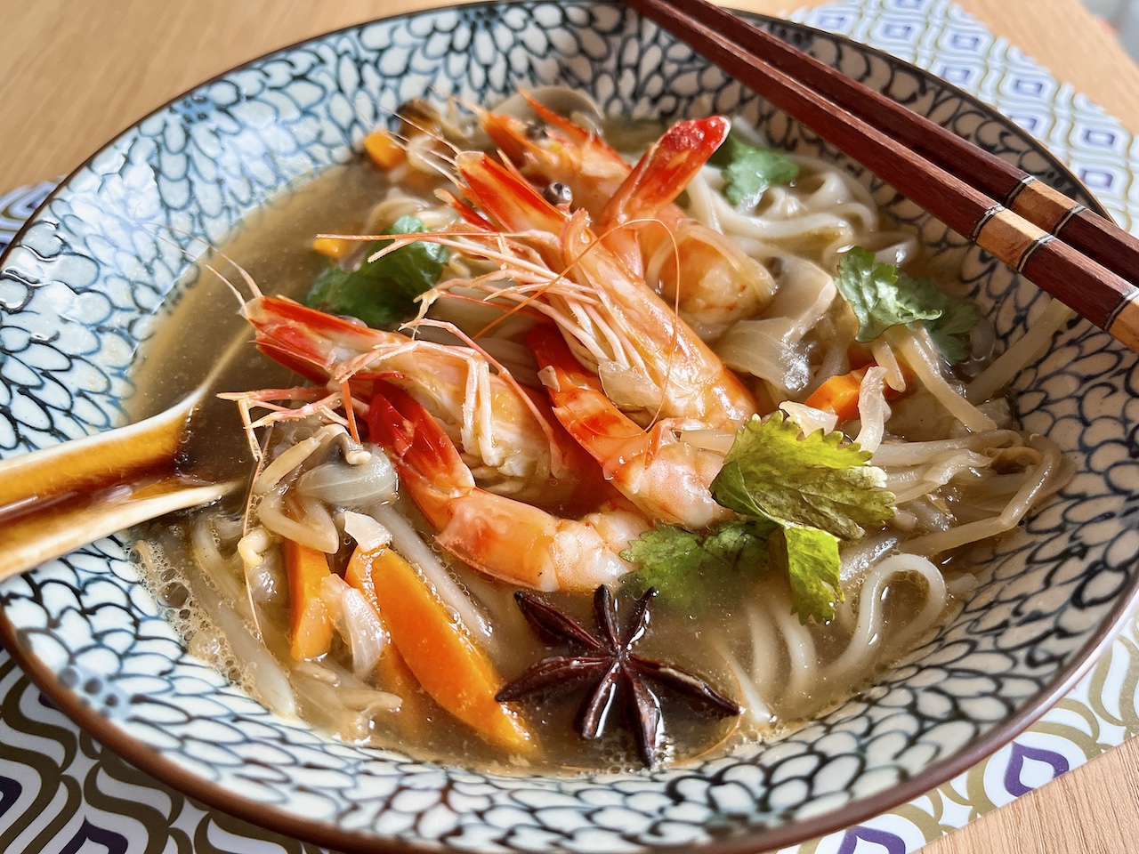 Easy Asian prawn noodle soup made in one pot.